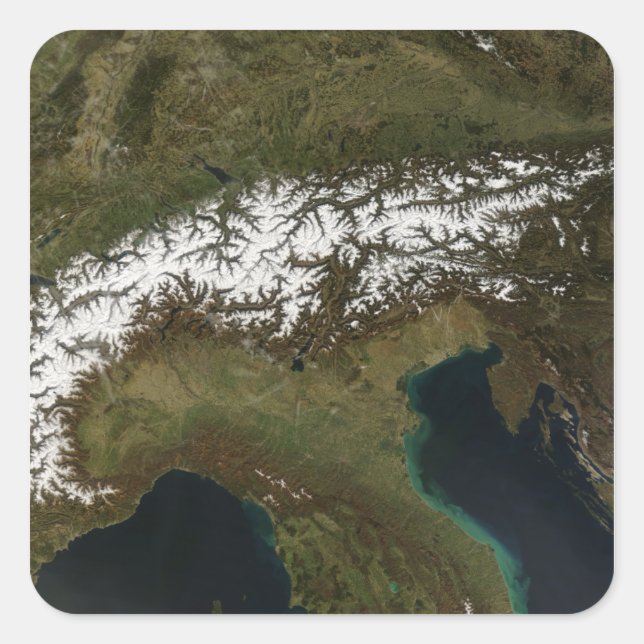 Pegatina Cuadrada Los Alpes (Anverso)