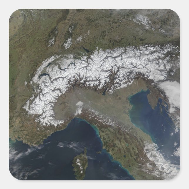 Pegatina Cuadrada Los Alpes 3 (Anverso)