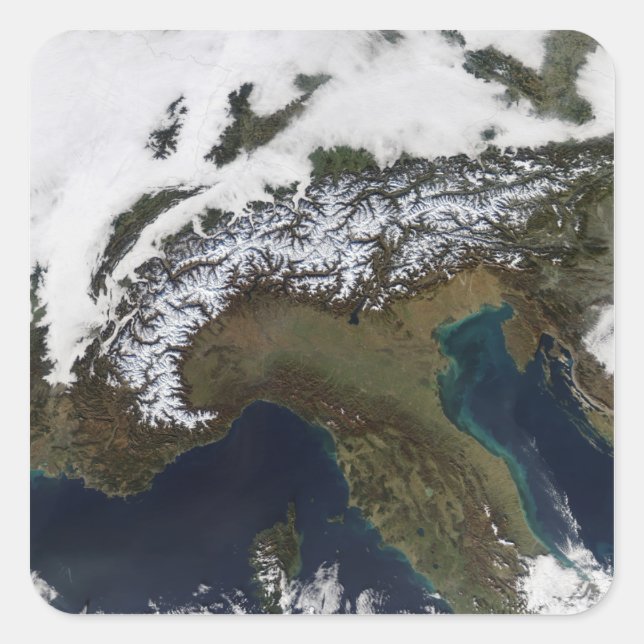 Pegatina Cuadrada Los Alpes 4 (Anverso)