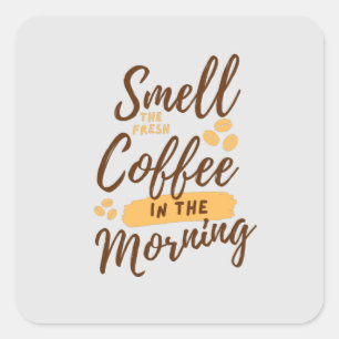 Pegatina Cuadrada Los amantes del café todos los días