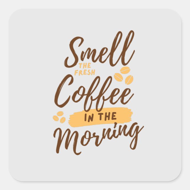 Pegatina Cuadrada Los amantes del café todos los días (Anverso)