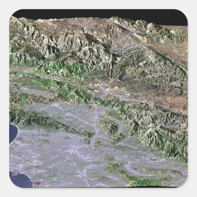 Pegatina Cuadrada Los Ángeles, California (Anverso)