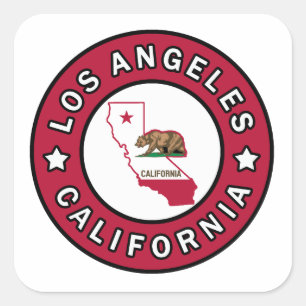 Pegatina Cuadrada Los Ángeles California