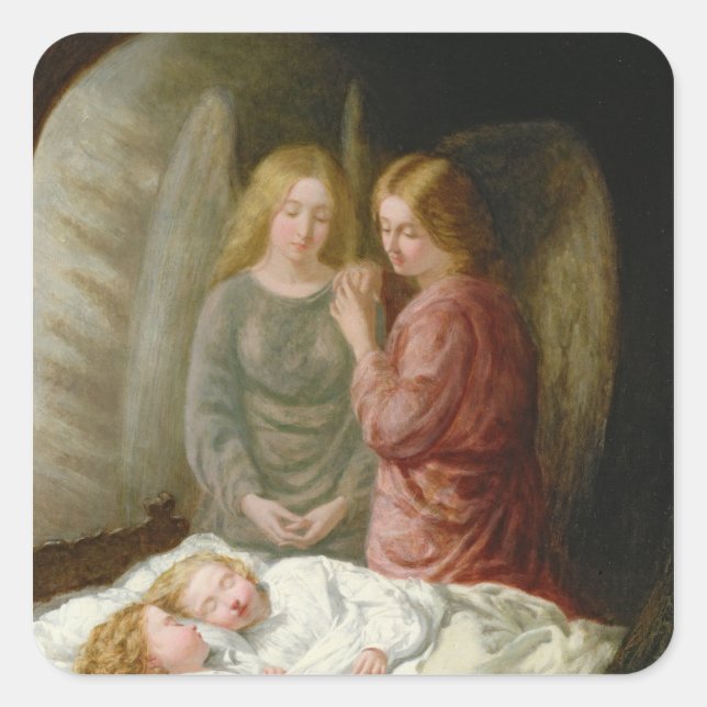 Pegatina Cuadrada Los ángeles de The Guardian (Anverso)