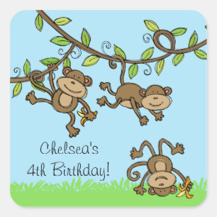 Pegatina Cuadrada Los animales de encargo del parque zoológico