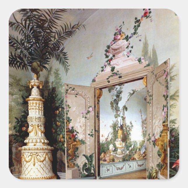 Pegatina Cuadrada Los apartamentos Bergl (Anverso)