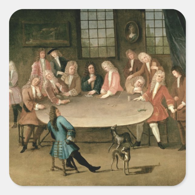 Pegatina Cuadrada Los apostadores (Anverso)