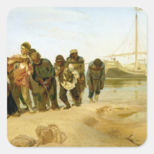 Pegatina Cuadrada Los barqueros del Volga, 1870-73