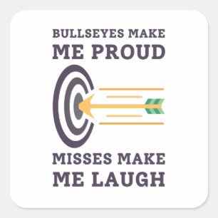 Pegatina Cuadrada Los Bullseyes Me Hacen Orgulloso   Archery Dad