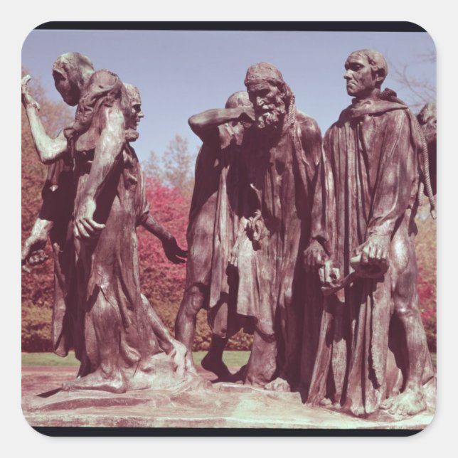 Pegatina Cuadrada Los burgueses de Calais (Anverso)