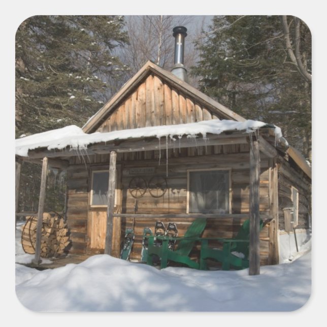 Pegatina Cuadrada Los camarotes del Little Lyford Pond del AMC (Anverso)