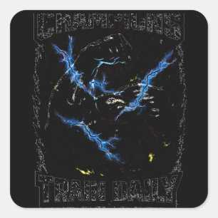 Pegatina Cuadrada Los Campeones se Entrenan Diariamente – Gimnasio d