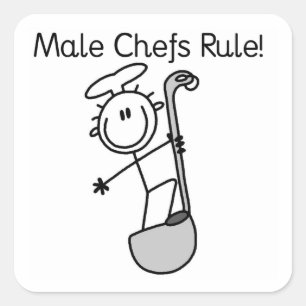 Pegatina Cuadrada Los chefs hombres mandan