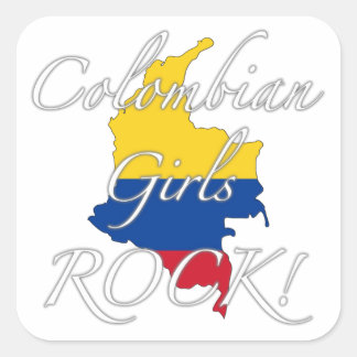 Pegatina Cuadrada ¡Los Chicas colombianos rockean!
