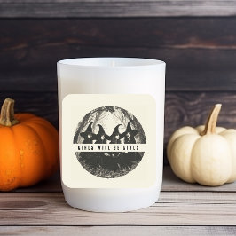 Pegatina Cuadrada "Los Chicas Serán Chicas | Con un tema de bruja su