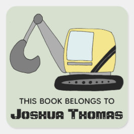 Pegatina Cuadrada Los chicos recortan este libro pertenece a Digger 