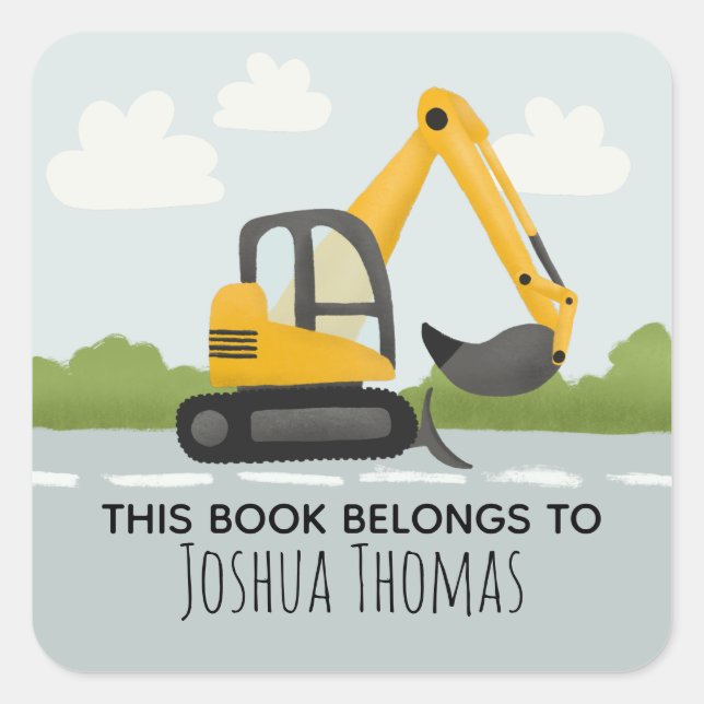 Pegatina Cuadrada Los chicos recortan este libro pertenece a la plac (Anverso)