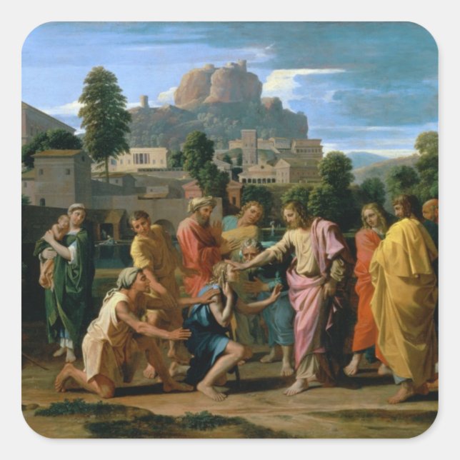 Pegatina Cuadrada Los ciegos de Jericó (Anverso)