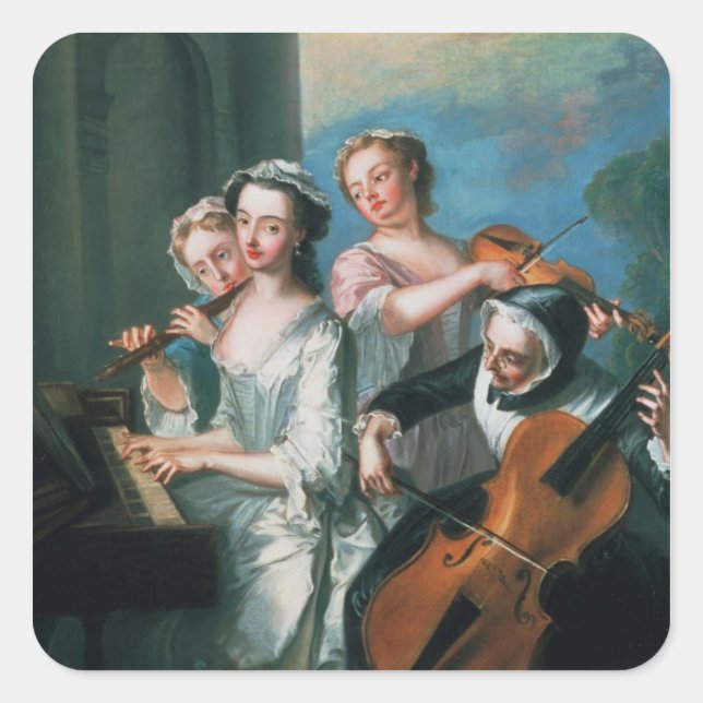 Pegatina Cuadrada Los cinco sentidos (Anverso)