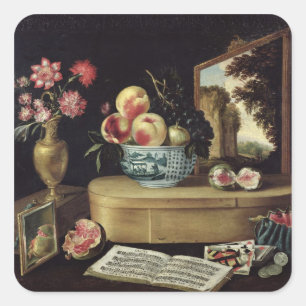 Pegatina Cuadrada Los cinco sentidos, 1638
