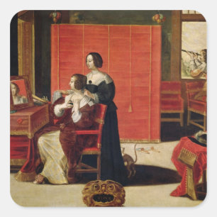 Pegatina Cuadrada Los cinco sentidos - Vista