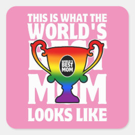 Pegatina Cuadrada Los colores de la bandera arcoiris de la mejor mad