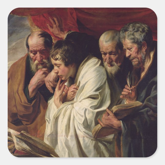Pegatina Cuadrada Los cuatro evangelistas (Anverso)