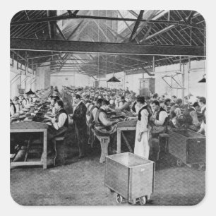 Pegatina Cuadrada Los departamentos de la fabricación del cigarro