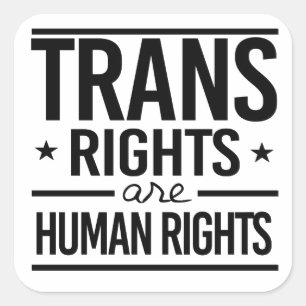 Pegatina Cuadrada Los derechos transgénero son derechos humanos