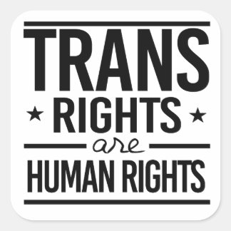 Pegatina Cuadrada Los derechos transgénero son derechos humanos