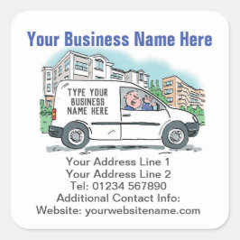 Pegatina Cuadrada Los detalles de su negocio en una