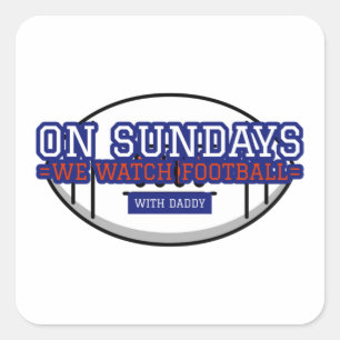 Pegatina Cuadrada Los Domingos Vemos Fútbol Con Papi