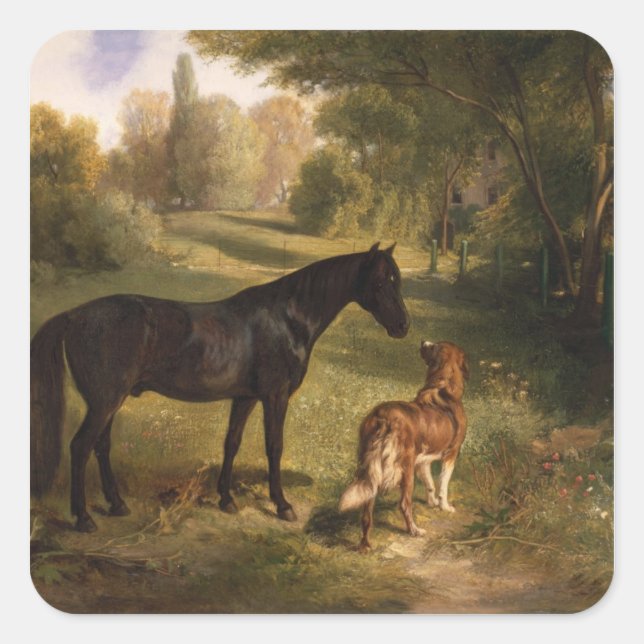 Pegatina Cuadrada Los dos amigos (Anverso)