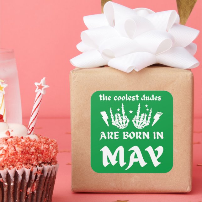 PEGATINA CUADRADA LOS DUDOS MÁS REFRIGERADOS NACEN EN MAYO. (Fiesta)