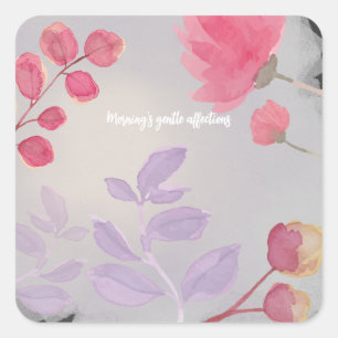 Pegatina Cuadrada Los dulces afectos de la mañana