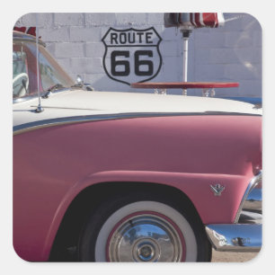 Pegatina Cuadrada Los E.E.U.U., Arizona, Williams. Rt. 66 ciudad,