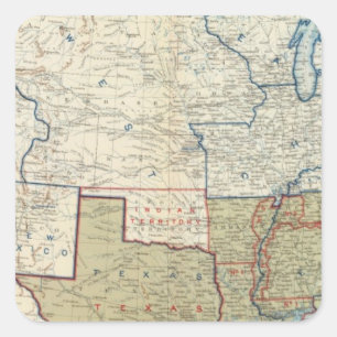 Pegatina Cuadrada Los E.E.U.U. junio de 1861