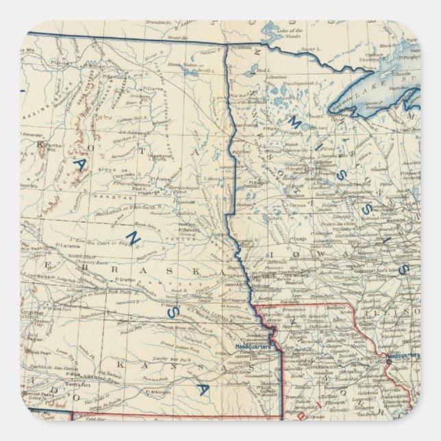 Pegatina Cuadrada Los E.E.U.U. junio de 1862 (Anverso)