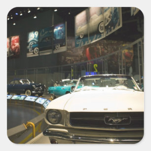 Pegatina Cuadrada Los E.E.U.U., Michigan, Detroit: Viaje de la