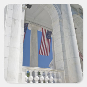 Pegatina Cuadrada Los E.E.U.U., VA, Arlington. Se cuelgan las