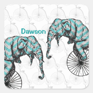 Pegatina Cuadrada ¡Los elefantes y las bicicletas son iguales!