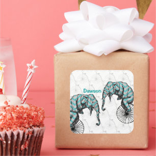 Pegatina Cuadrada ¡Los elefantes y las bicicletas son iguales!