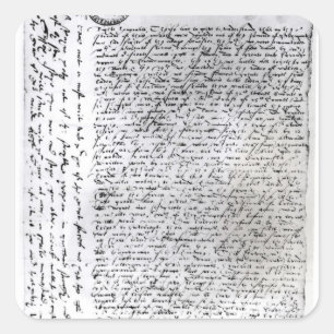 Pegatina Cuadrada Los envíos escritos de sir Francis Drake