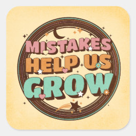 Pegatina Cuadrada Los Errores Retro Nos Ayudan A Crecer
