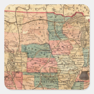 Pegatina Cuadrada Los Estados Unidos de América 8