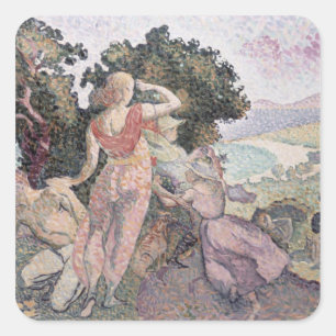 Pegatina Cuadrada Los excursionistas, 1894