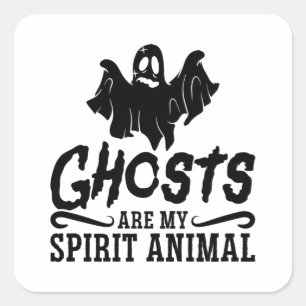 Pegatina Cuadrada Los Fantasmas Son Mi Espíritu Caza De Fantasma Ani