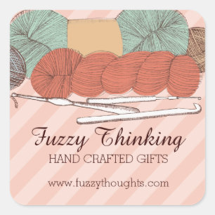 Pegatina Cuadrada los ganchos de ganchillo de encargo de las madejas