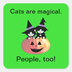 Pegatina Cuadrada ¡Los gatos son mágicos!