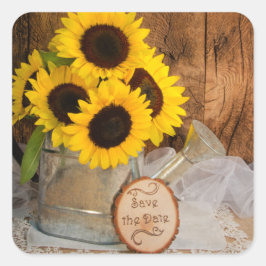Pegatina Cuadrada Los girasoles y el agua pueden casar para salvar l